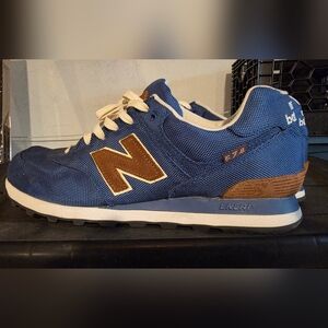 New Balance Navy and Tan Sneakers